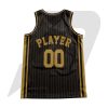 Custom Basketball Throwback Uniform Black Golden Pinstripes & Text with Golden Black Border