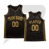 Custom Basketball Throwback Uniform Black Golden Pinstripes & Text with Golden Black Border