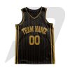 Custom Basketball Throwback Uniform Black Golden Pinstripes & Text with Golden Black Border