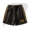 Custom Basketball Throwback Uniform Black Golden Pinstripes & Text with Golden Black Border