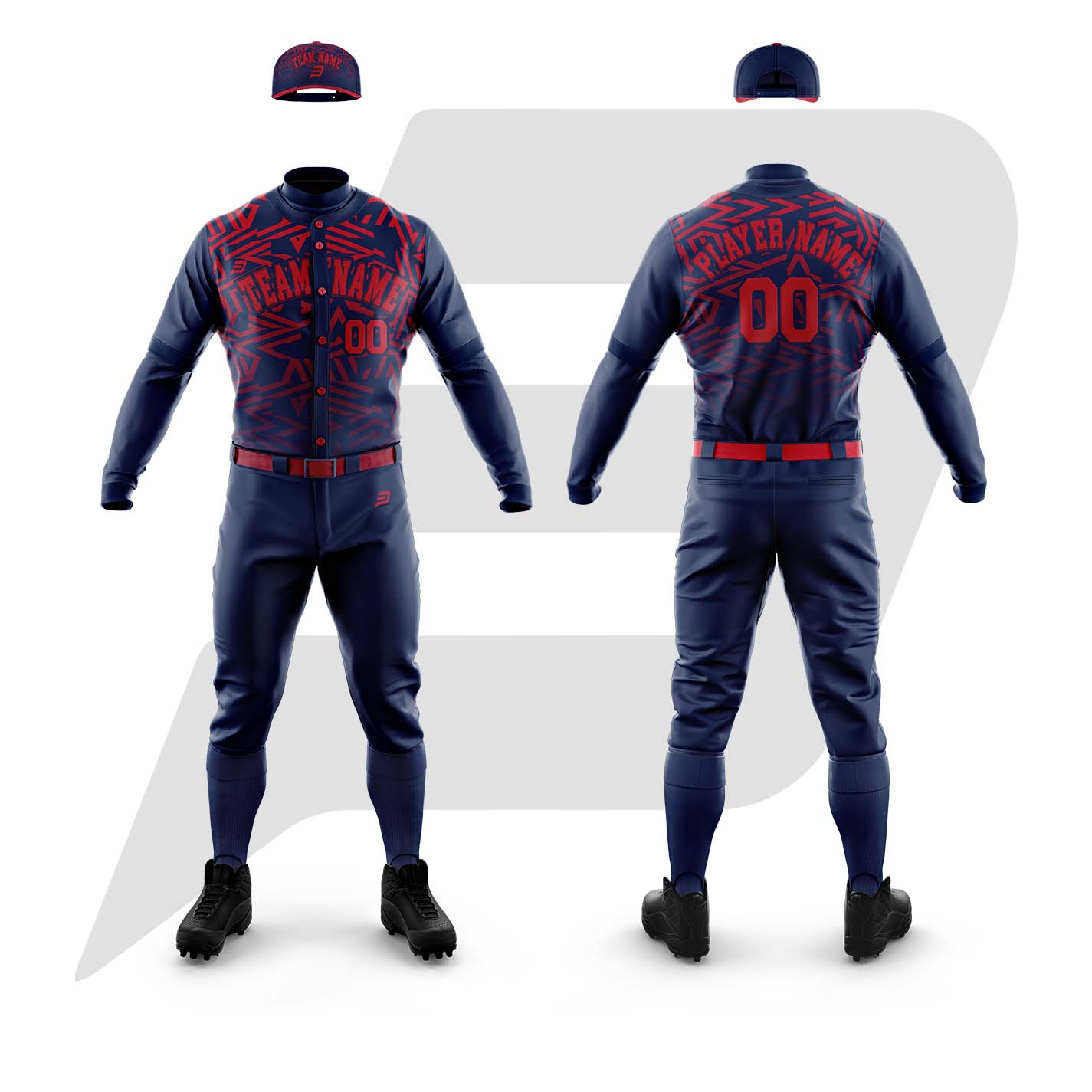 Customize Blue Pink Sublimation Design Baseball Uniform With Custom Team Name & Logo