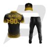 Custom Cricket Uniform Black with Red Panel Design