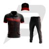 Custom Cricket Uniform Black with Red Panel Design