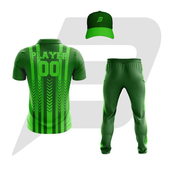 Custom Cricket Uniform Green Arrows Design