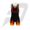 Custom Wrestling Singlet Black Fire Flame Design