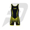 Custom Wrestling Singlet Uniform Black Body Green Design