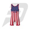 Custom Wrestling Uniform Singlet American Flag Design