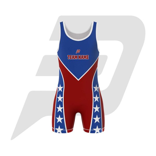 Custom Wrestling Uniform Singlet American Flag pattern
