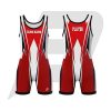 Custom Wrestling Uniform Singlet White Body Red & Black Design