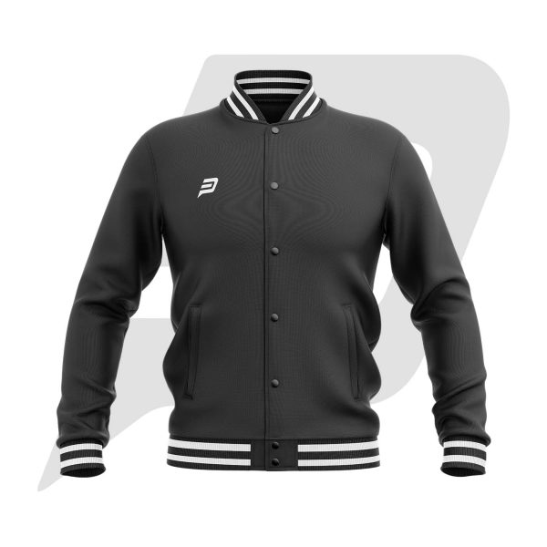 Custom Bomber Varsity Jacket Black Body with custom Logo