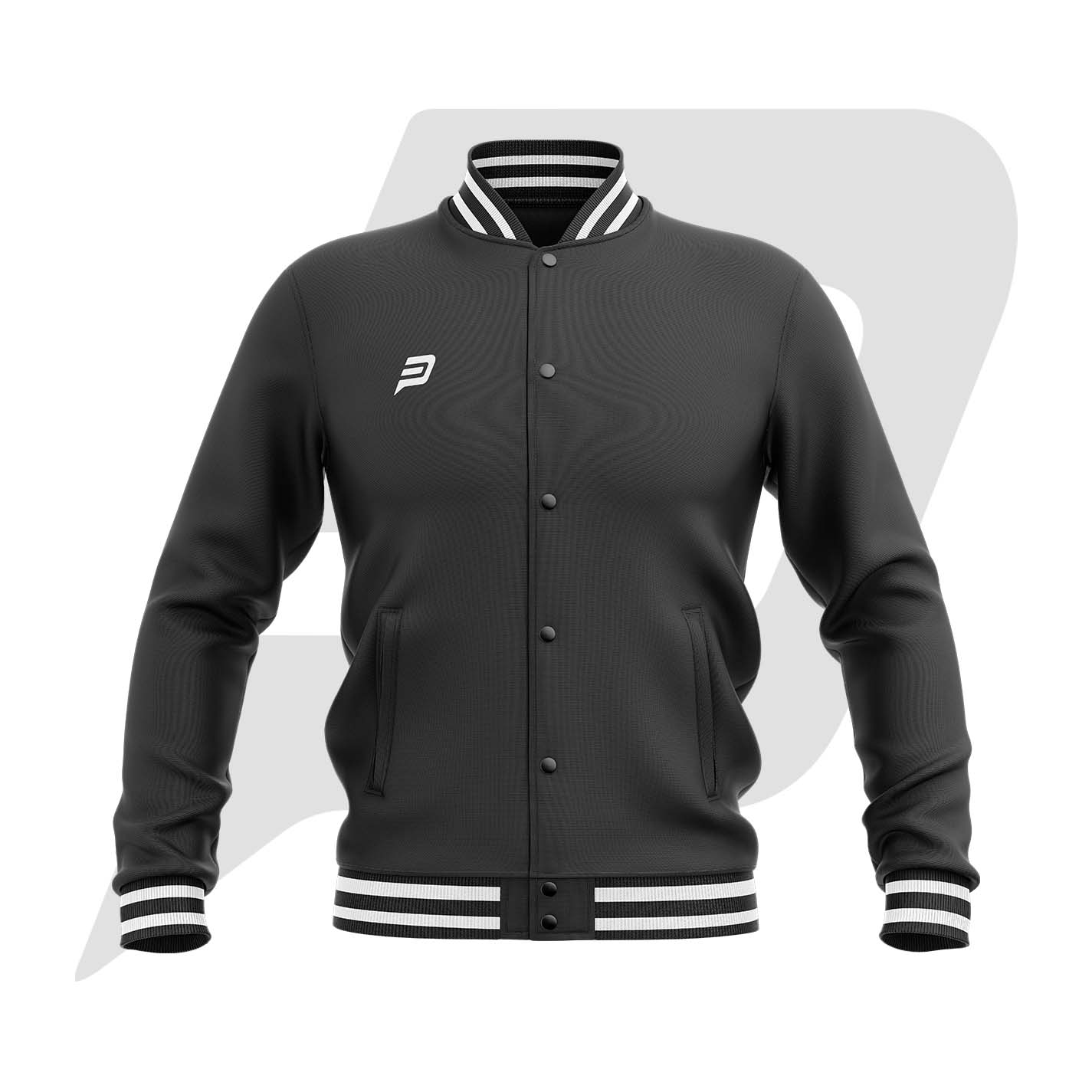 Custom Bomber Varsity Jacket Black Body with custom Logo