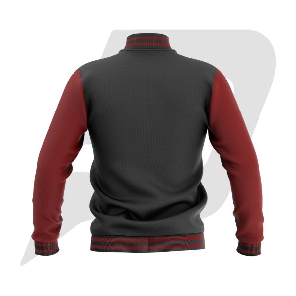 Custom Bomber Varsity Jacket Black Body & Red Sleeves with custom Logo