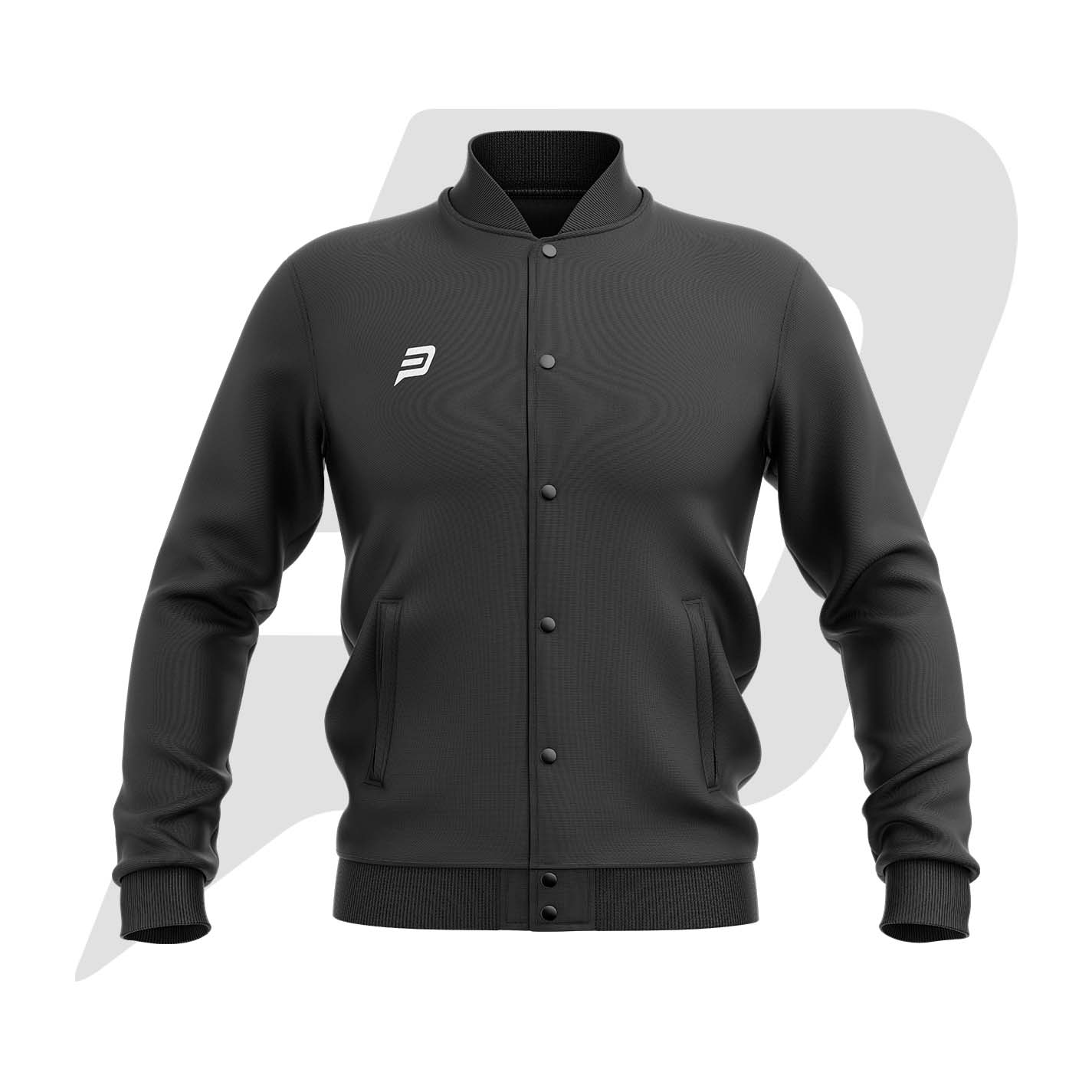 Custom Bomber Varsity Jacket Black Body with custom Logo