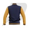 Custom Bomber Varsity Jacket Blue Body & Orange Sleeves with custom Logo