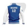 Custom Bomber Varsity Jacket Blue Body & White Sleeves with custom Logo, Letter & Player/ Team Name