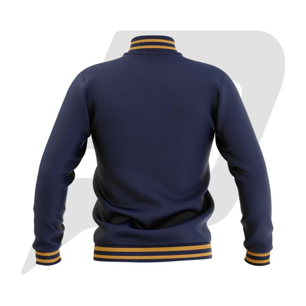 Custom Bomber Varsity Jacket Blue Body with custom Logo