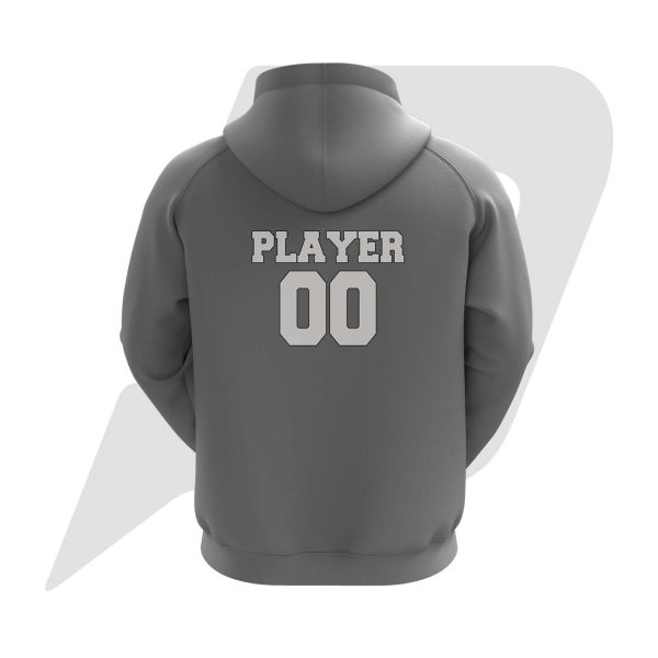 Custom Hoodie Grey Body With White Stripes Design