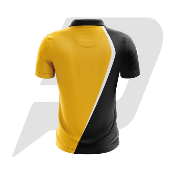 Custom Polo T-Shirt Black & Yellow Design With Custom logo, player & team name
