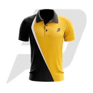 Custom Polo T-Shirt Black & Yellow Design