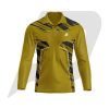 Custom Polo T Shirt Full Sleeves Mustard Body With Black & White Sublimation Design