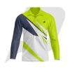 Custom Polo T Shirt Full Sleeves White Body Green & Grey Sublimation Design