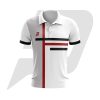 Custom Polo T-Shirt Grey Side Panel with Red & Black Lines