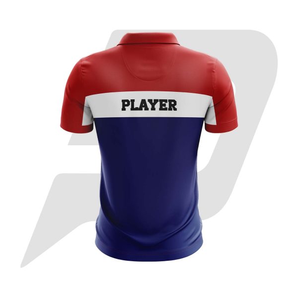 Custom Polo T-Shirt Red & Blue Panel