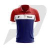 Custom Polo T-Shirt Red & Blue Panel Design