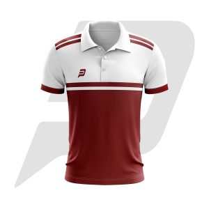 Custom Polo T-Shirt Red & White Stripes