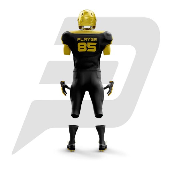 Custom Football Uniform Black Body With Golden Design