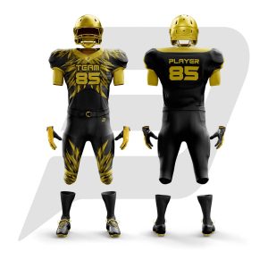 Custom Football Uniform Black Body With Golden Design