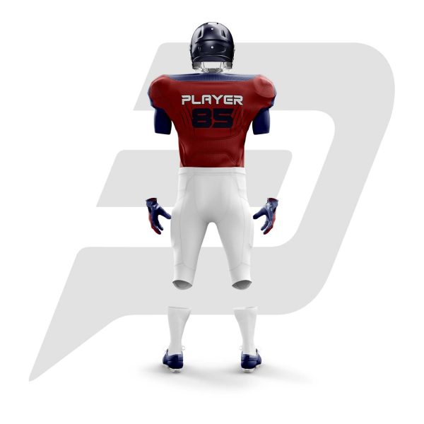 Custom Football Uniform Blue & Red Jersey Design With White Pant