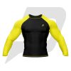 Custom Rash Guard- Compression Shirt Black Body Yellow Sleeves Full Sleeves