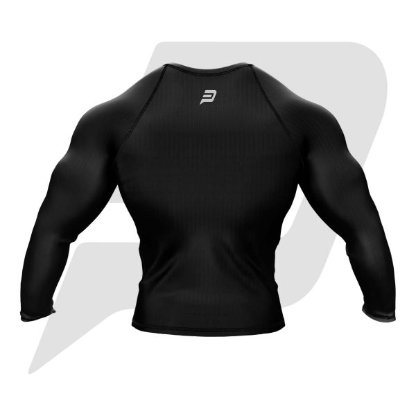 Custom Rash Guard- Compression Shirt Black Body Full Sleeves