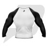 Custom Rash Guard- Compression Shirt White Body Black Sleeves Full Sleeves