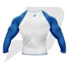 Custom Rash Guard- Compression Shirt White Body Blue Sleeves Full Sleeves