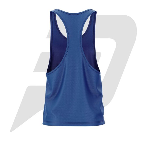Custom GYM Tank Top For Men Blue Back custom gym tank top, custom tank top, custom gym tank top for men