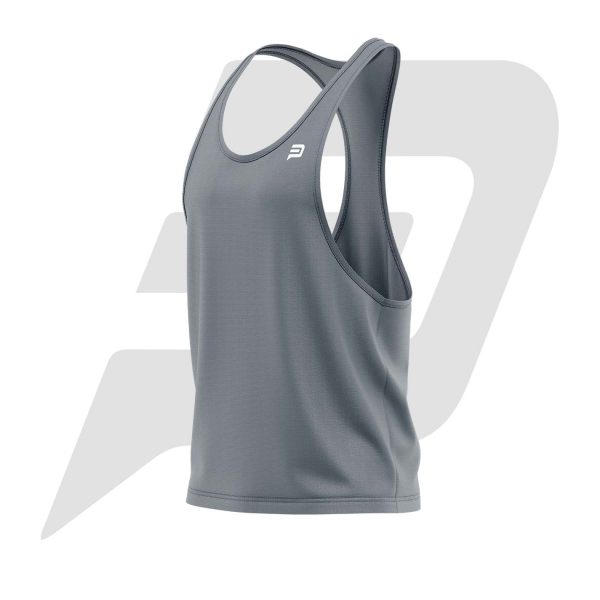 Custom GYM Tank Top For Men Grey Front custom gym tank top, custom tank top, custom gym tank top for men