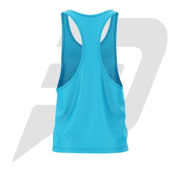 Custom GYM Tank Top For Men Sky Blue Back custom gym tank top, custom tank top, custom gym tank top for men