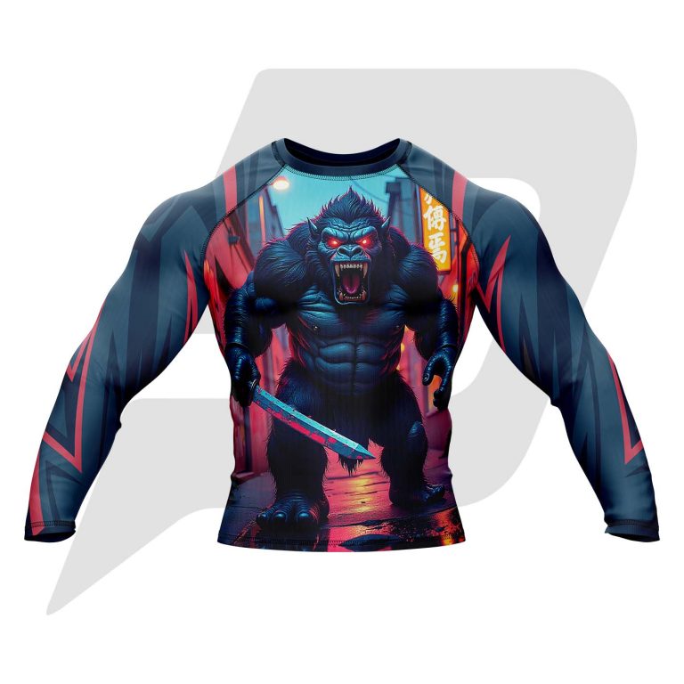 Custom Rash Guard- Compression Shirt Wild King Kong Sublimation Design Full Sleeves