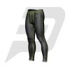 Custom Men Compression Pant Black Color With Green Interlocked Flat Seams