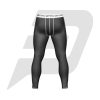 Custom Men Compression Pant Black Color With White Interlocked Flat Seams & Waist Band