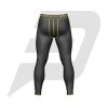 Custom Men Compression Pant Black Color With Yellow Interlocked Flat Seams