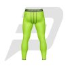 Custom Men Compression Pant Green Color With Black Interlocked Flat Seams & Waist Band
