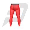 Custom Men Compression Pant Black Color With Red Interlocked Flat Seams & Waist Band