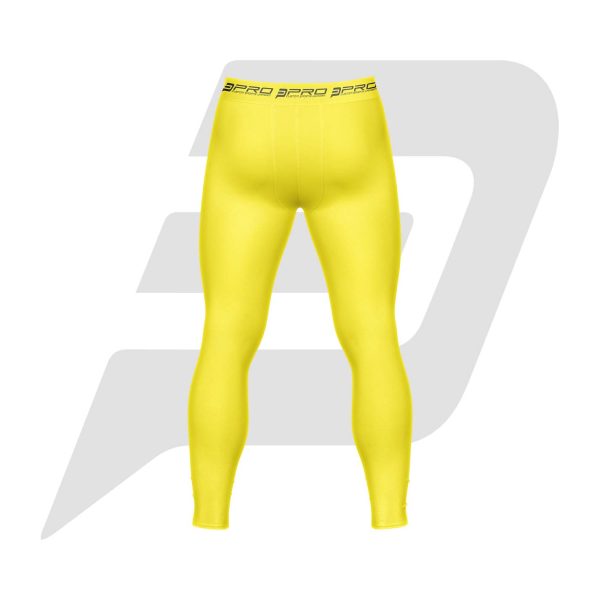Custom Men Compression Pant Yellow Color