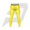 Custom Men Compression Pant Yellow Color With Black Interlocked Flat Seams & Waist Band