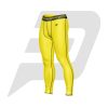 Custom Men Compression Pant Yellow Color With Black Interlocked Flat Seams & Waist Band