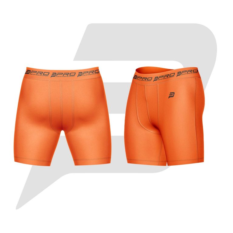 Custom Men Compression Short Orange Color