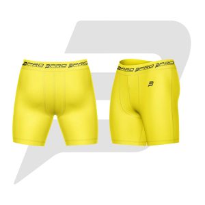 Custom Men Compression Short Yellow Color